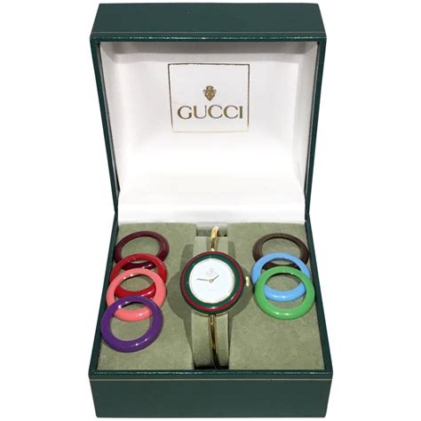 gucci watch vintage bezel|vintage gucci watch interchangeable bezels.